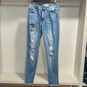 KanCan Blue Skinny Distressed Jeans